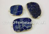 NGC628 30*40mm - 35*45mm freeform lapis lazuli connectors wholesale