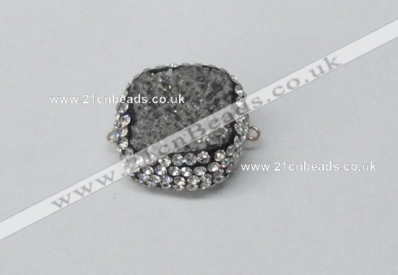 NGC630 24*25mm - 26*28mm freeform plated druzy agate connectors