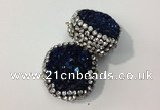 NGC631 24*25mm - 26*28mm freeform plated druzy agate connectors