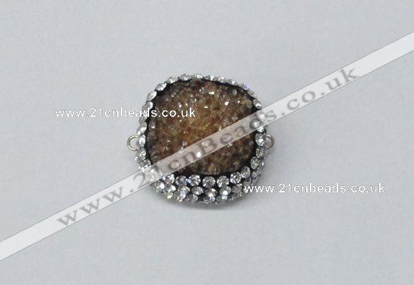 NGC632 24*25mm - 26*28mm freeform plated druzy agate connectors