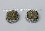 NGC633 24*25mm - 26*28mm freeform plated druzy agate connectors