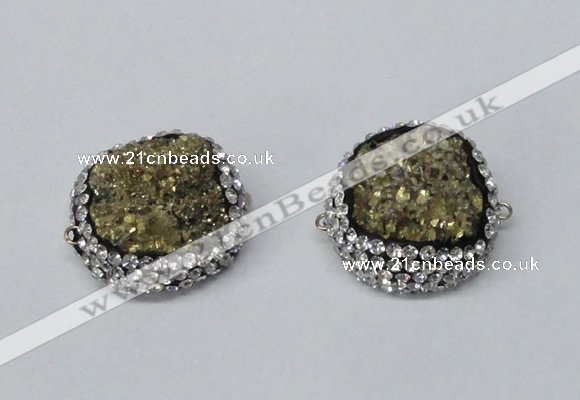 NGC633 24*25mm - 26*28mm freeform plated druzy agate connectors