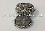 NGC635 20*28mm - 25*30mm freeform plated druzy agate connectors