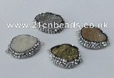 NGC640 20*28mm - 25*30mm freeform plated druzy agate connectors