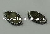 NGC6501 20*35mm freeform druzy agate connectors wholesale