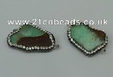 NGC6503 18*25mm - 20*35mm freeform australia chrysoprase connectors