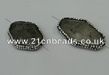 NGC6508 25*30mm - 25*40mm freeform black rutilated quartz connectors