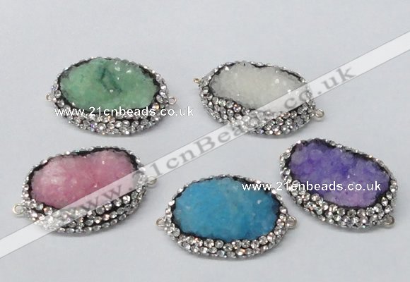 NGC651 20*30mm - 25*35mm freeform druzy agate connectors wholesale