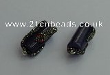 NGC6522 12*25mm tube agate gemstone connectors wholesale