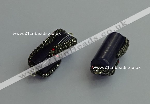 NGC6522 12*25mm tube agate gemstone connectors wholesale