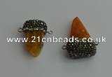 NGC6530 15*30mm - 20*40mm arrowhead agate gemstone connectors