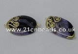 NGC655 20*30mm - 30*40mm freeform druzy agate connectors wholesale