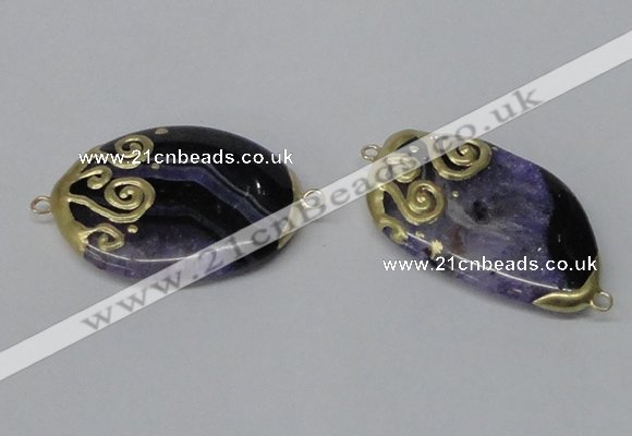 NGC655 20*30mm - 30*40mm freeform druzy agate connectors wholesale