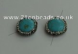 NGC6552 18mm flat round turquoise connectors wholesale