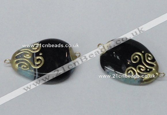 NGC657 20*30mm - 30*40mm freeform druzy agate connectors wholesale