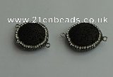 NGC6578 22mm - 25mm flat round lava connectors wholesale