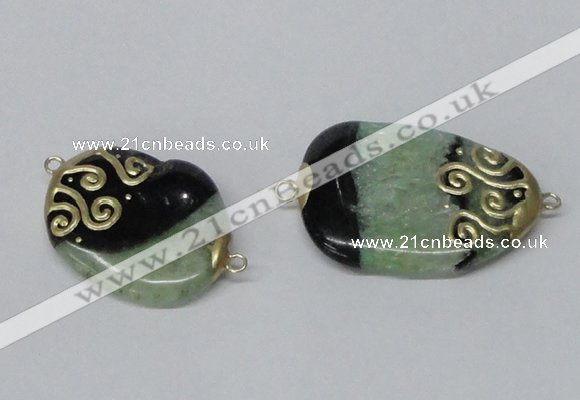 NGC658 20*30mm - 30*40mm freeform druzy agate connectors wholesale