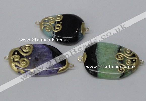 NGC659 20*30mm - 30*40mm freeform druzy agate connectors wholesale