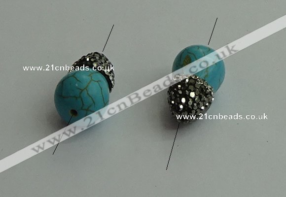 NGC6613 12*22mm - 13*20mm teardrop turquoise connectors wholesale