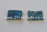 NGC662 25*30mm - 30*40mm rectangle druzy agate connectors wholesale