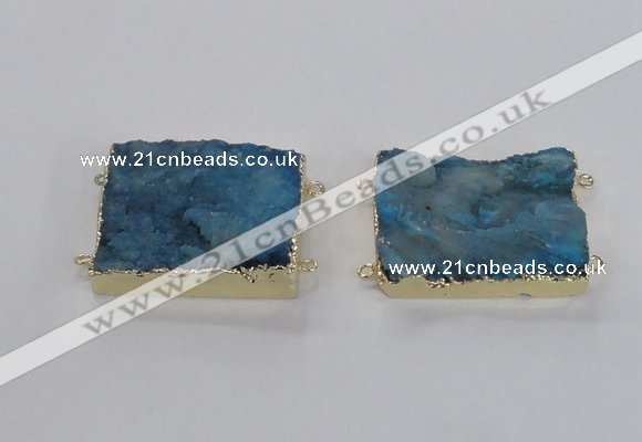 NGC662 25*30mm - 30*40mm rectangle druzy agate connectors wholesale