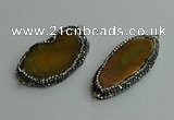 NGC6631 25*40mm - 30*55mm freeform agate connectors wholesale