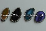 NGC6638 25*40mm - 30*55mm freeform agate connectors wholesale