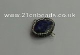 NGC6664 18*25mm faceted freeform lapis lazuli connectors