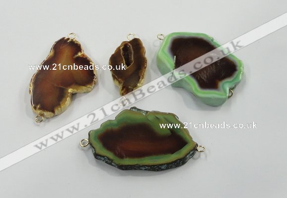 NGC68 20*40mm - 40*60mm freeform agate connectors wholesale