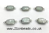 NGC7031 11*15mm faceted rectangle moonstone connectors