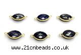 NGC7040 11*15mm faceted oval lapis lazuli connectors