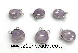 NGC7073 14mm faceted flat teardrop amethyst connectors