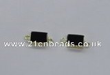 NGC715 10*14mm rectangle black agate connectors wholesale