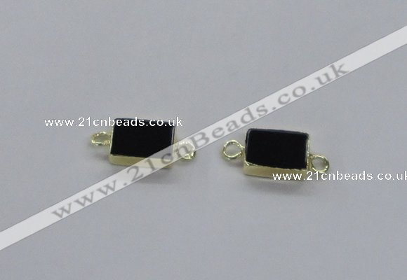 NGC715 10*14mm rectangle black agate connectors wholesale