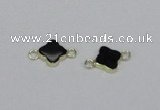 NGC721 14mm flower black agate gemstone connectors wholesale