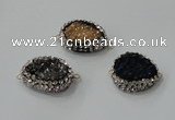 NGC738 16*22mm - 18*25mm freeform plated druzy agate connectors