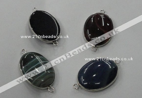 NGC75 22*30mm oval agate gemstone connectors wholesale