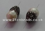 NGC7502 15*26mm teardrop shell pearl connectors wholesale