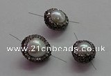 NGC7506 12*12mm - 14*14mm nuggets shell pearl connectors wholesale