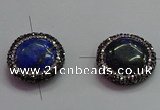 NGC7522 25mm coin lapis lazuli connectors wholesale