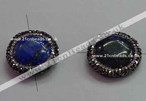 NGC7522 25mm coin lapis lazuli connectors wholesale