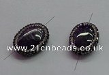 NGC7526 15*20mm - 16*22mm oval amethyst connectors wholesale