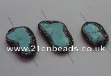 NGC7530 15*20mm - 18*25mm freeform turquoise connectors wholesale