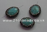 NGC7533 18*22mm - 20*25mm faceted oval turquoise connectors