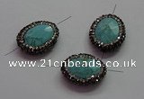 NGC7533 18*22mm - 20*25mm faceted oval turquoise connectors