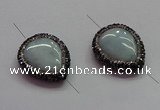 NGC7537 22*30mm flat teardrop quartz connectors wholesale