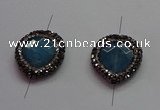 NGC7542 20*22mm faceted flat teardrop quartz connectors wholesale