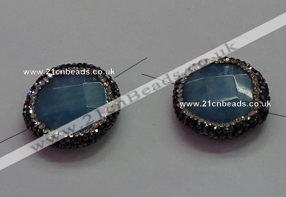 NGC7547 25mm faceted coin quartz connectors wholesale