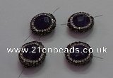 NGC7555 16mm faceted coin amethyst connectors wholesale