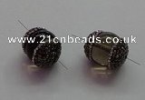 NGC7556 15*20mm egg-shaped smoky quartz connectors wholesale